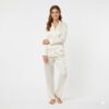 Solid Ivory Satin Pajama Set solid ivory satin pajama set
