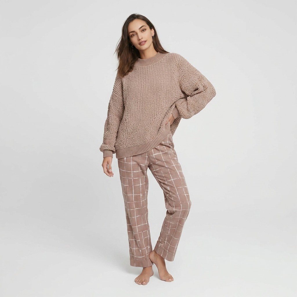 cozy textured knit loungewear set
