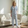 Sky Blue Printed Pajama Set sky blue printed pajama set