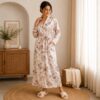 Floral Print Satin Robe thecozyfit robe under1mb