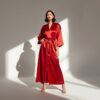 chilly red satin robe